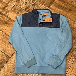 Vineyard Vines Performance Snap Placket Shep Shirt blue medium youth 12-14